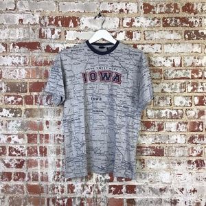 Vintage Map of Iowa all over tee shirt
